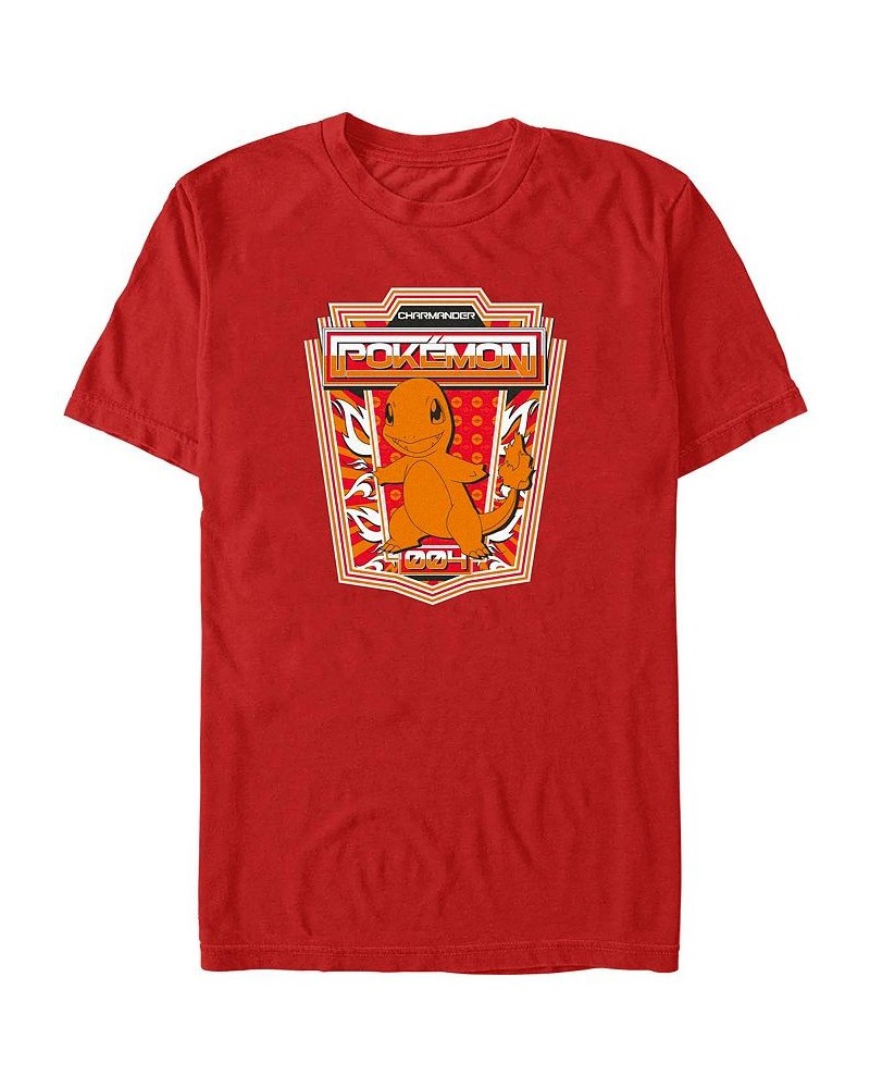 Men's Charmander Badge Short Sleeve T-shirt Red $15.75 T-Shirts