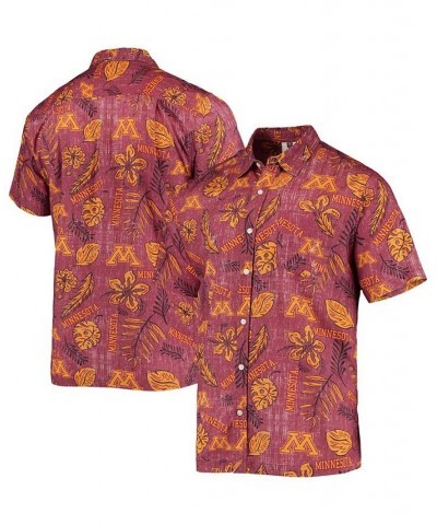 Men's Maroon Minnesota Golden Gophers Vintage-Like Floral Button-Up Shirt $32.25 Shirts