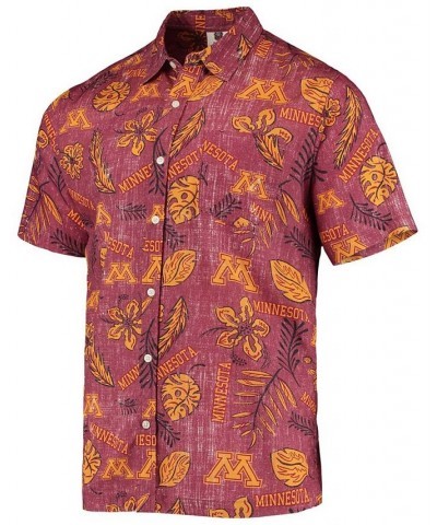 Men's Maroon Minnesota Golden Gophers Vintage-Like Floral Button-Up Shirt $32.25 Shirts