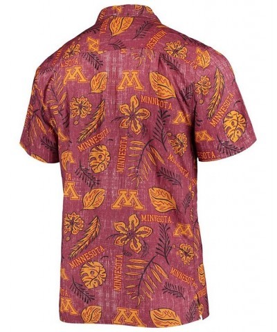 Men's Maroon Minnesota Golden Gophers Vintage-Like Floral Button-Up Shirt $32.25 Shirts