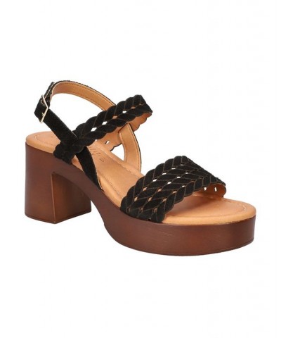 Women's Jud-Italy Platform Sandals Black $46.25 Shoes