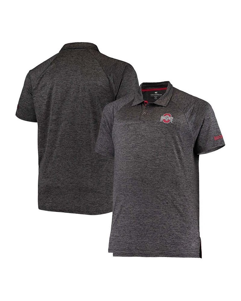 Men's Heather Black Ohio State Buckeyes Big Tall Down Swing Polo Shirt $28.80 Polo Shirts