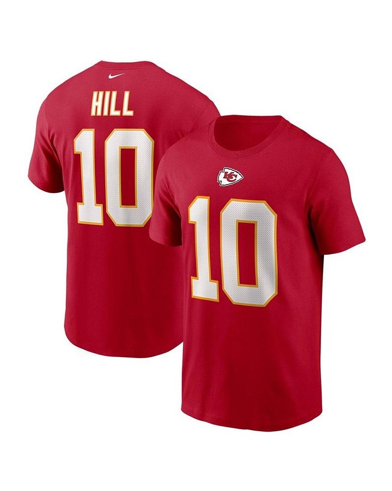 Men's Tyreek Hill Red Kansas City Chiefs Name and Number T-shirt $20.70 T-Shirts