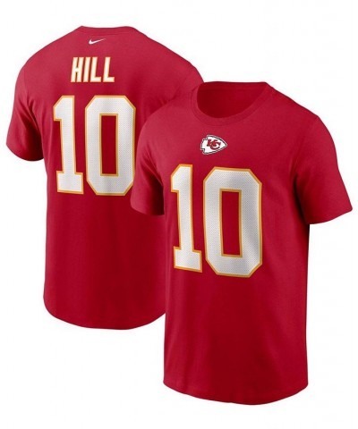 Men's Tyreek Hill Red Kansas City Chiefs Name and Number T-shirt $20.70 T-Shirts