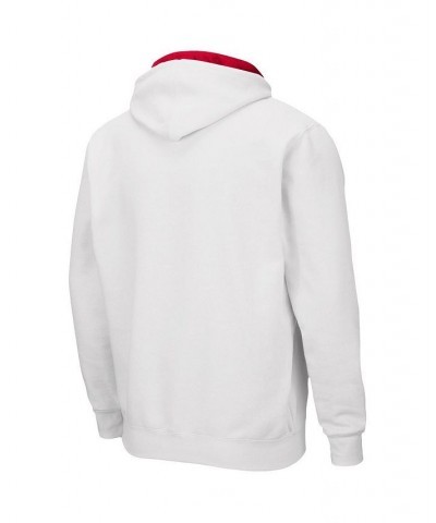 Men's White Wisconsin Badgers Arch & Logo 3.0 Full-Zip Hoodie $32.99 Sweatshirt