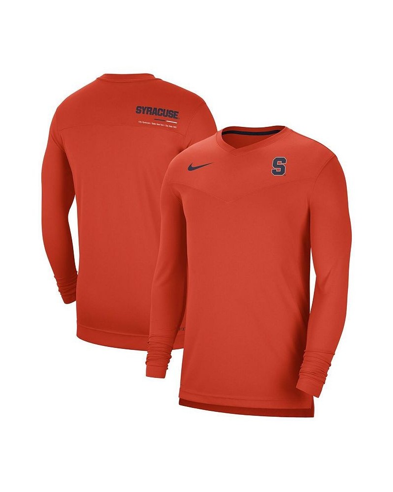 Men's Orange Syracuse Orange 2022 Coach Performance Long Sleeve V-Neck T-shirt $28.60 T-Shirts