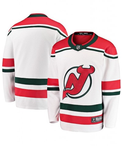 Men's Branded White New Jersey Devils 2022/23 Heritage Premier Breakaway Jersey $42.18 Jersey