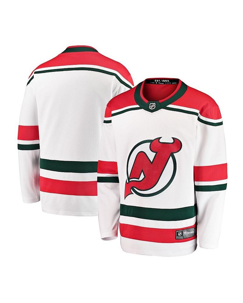 Men's Branded White New Jersey Devils 2022/23 Heritage Premier Breakaway Jersey $42.18 Jersey