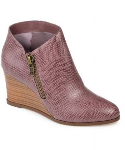 Women's Glam Wedge Bootie Purple $36.30 Shoes