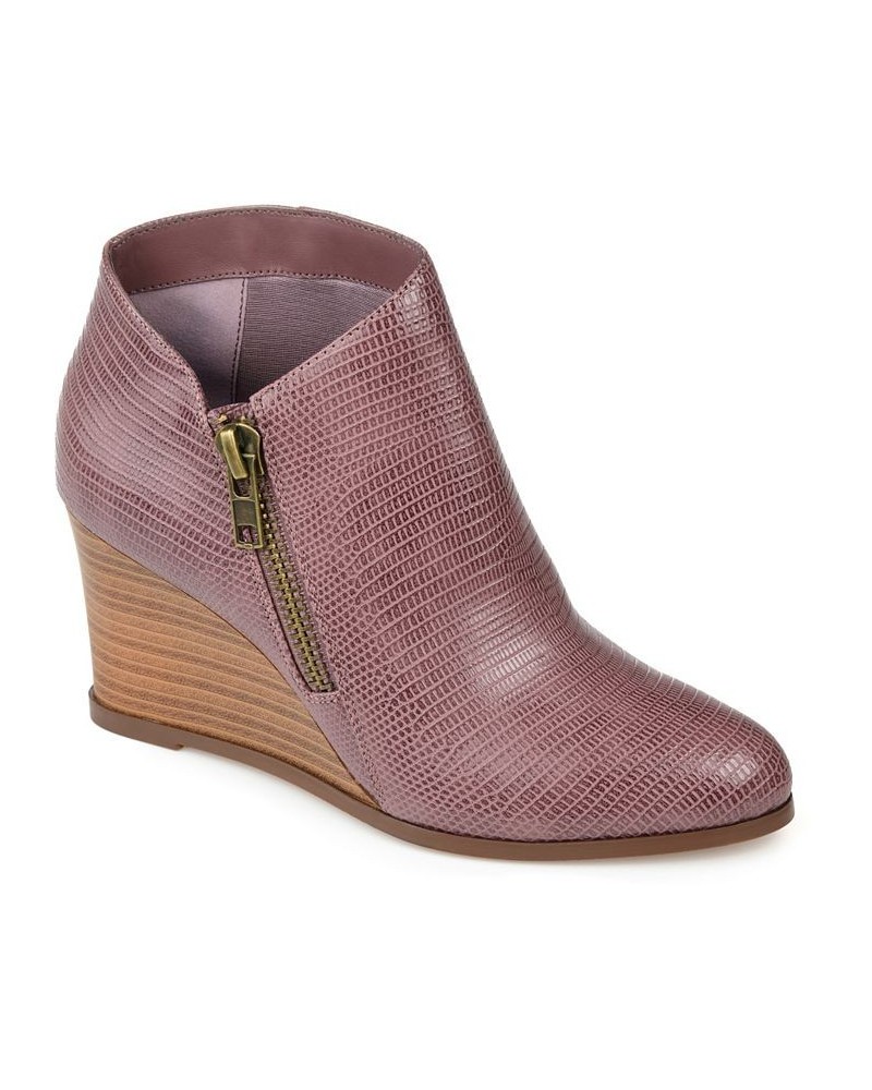 Women's Glam Wedge Bootie Purple $36.30 Shoes