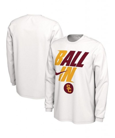 Men's White USC Trojans Ball In Bench Long Sleeve T-shirt $21.59 T-Shirts