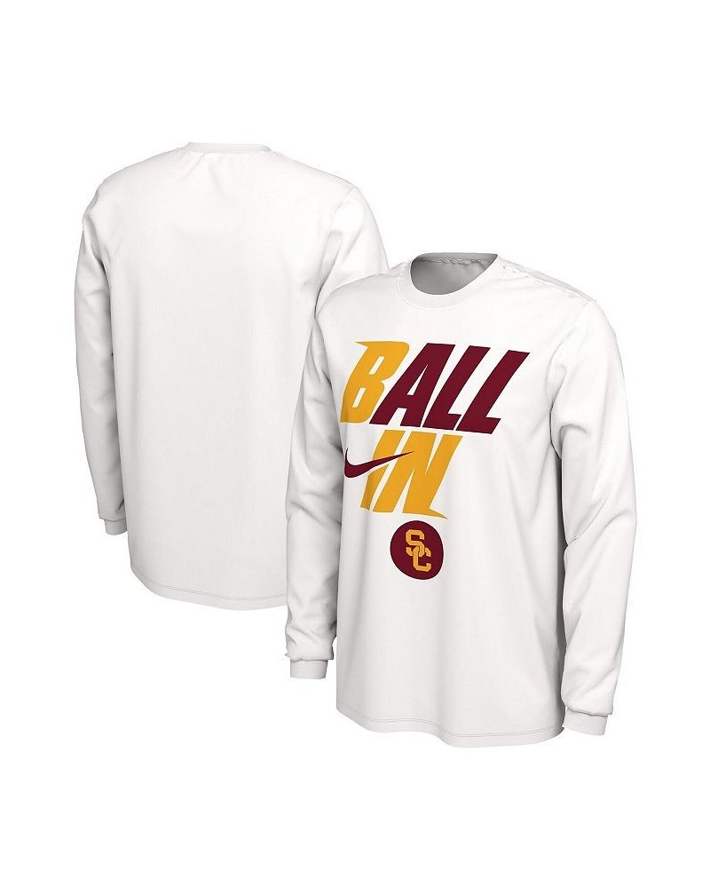 Men's White USC Trojans Ball In Bench Long Sleeve T-shirt $21.59 T-Shirts