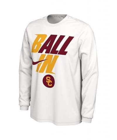 Men's White USC Trojans Ball In Bench Long Sleeve T-shirt $21.59 T-Shirts