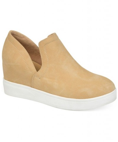 Women's Cardi Wedge Sneakers Tan/Beige $49.39 Shoes