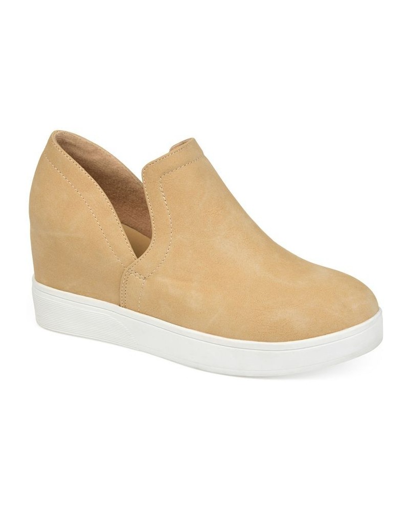 Women's Cardi Wedge Sneakers Tan/Beige $49.39 Shoes