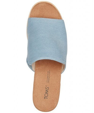 Women's Diana Mule Flatform Wedge Sandals Blue $36.49 Shoes