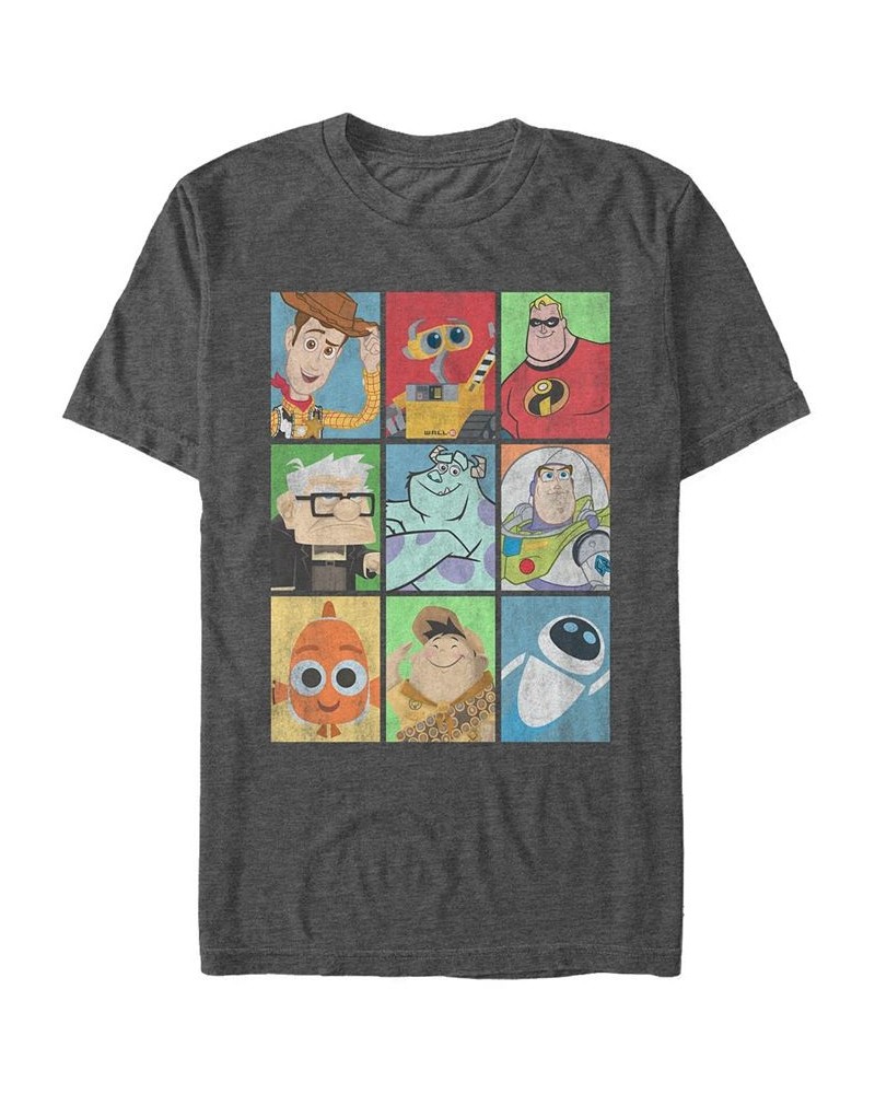 Disney Pixar Men's Epic Boxed Up Line Up Character, Short Sleeve T-Shirt Gray $15.40 T-Shirts