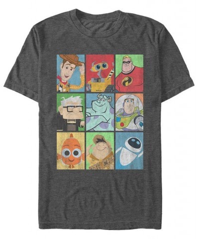 Disney Pixar Men's Epic Boxed Up Line Up Character, Short Sleeve T-Shirt Gray $15.40 T-Shirts