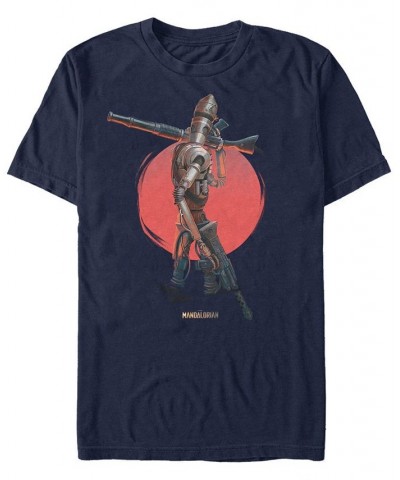 Star Wars Men's Mandalorian Red Sun IG-11 T-shirt Blue $16.10 T-Shirts