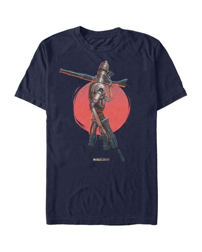 Star Wars Men's Mandalorian Red Sun IG-11 T-shirt Blue $16.10 T-Shirts