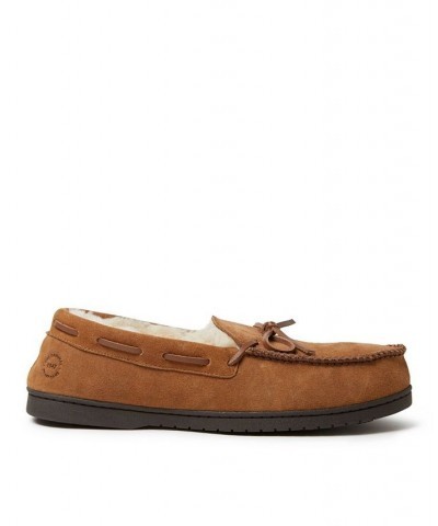 Men's Hudson Genuine Suede Moccasin with Tie Slippers Coffee $26.88 Shoes