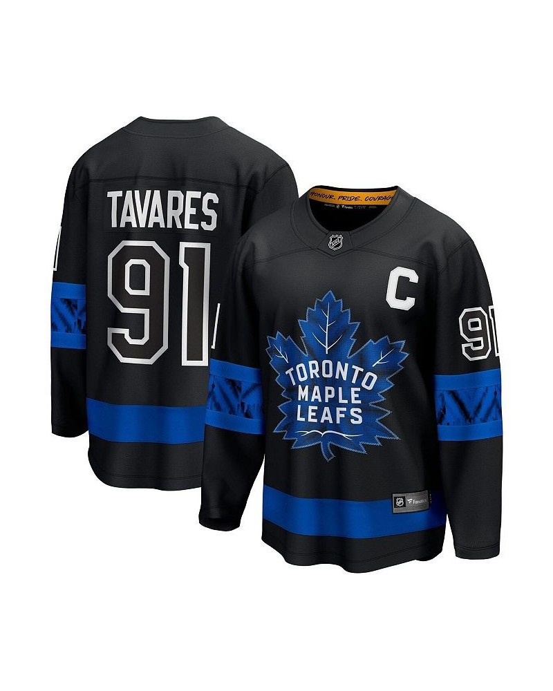 Men's Branded John Tavares Black Toronto Maple Leafs Alternate Premier Breakaway Reversible Player Jersey $68.45 Jersey