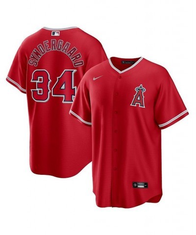 Men's Noah Syndergaard Red Los Angeles Angels Alternate Replica Player Jersey $68.15 Jersey