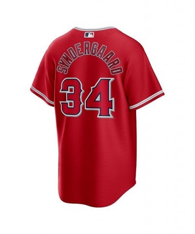 Men's Noah Syndergaard Red Los Angeles Angels Alternate Replica Player Jersey $68.15 Jersey