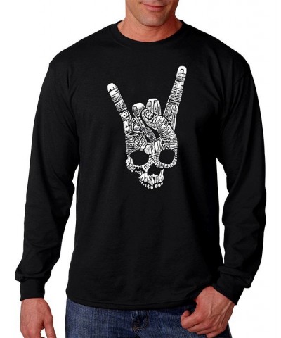 Men's Heavy Metal Genres Word Art Long Sleeve T-shirt Black $20.00 T-Shirts