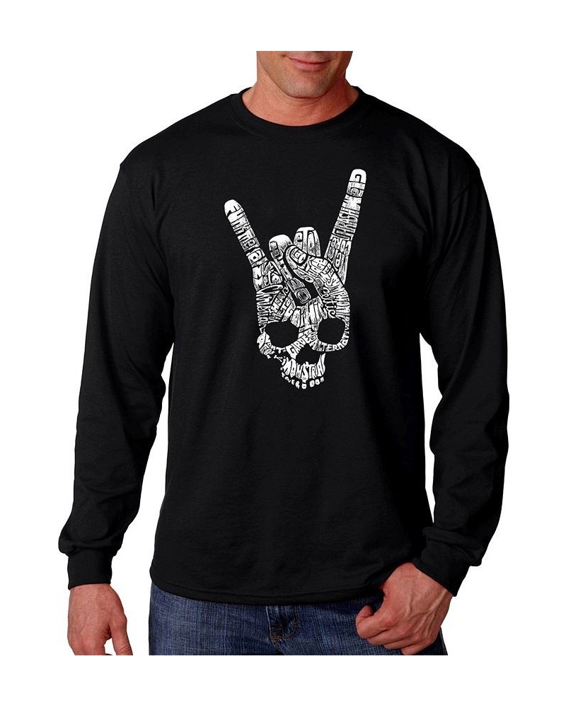 Men's Heavy Metal Genres Word Art Long Sleeve T-shirt Black $20.00 T-Shirts