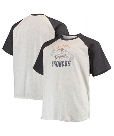 Men's Oatmeal, Heathered Charcoal Denver Broncos Big and Tall Raglan T-shirt $24.74 T-Shirts