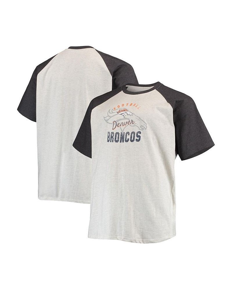 Men's Oatmeal, Heathered Charcoal Denver Broncos Big and Tall Raglan T-shirt $24.74 T-Shirts