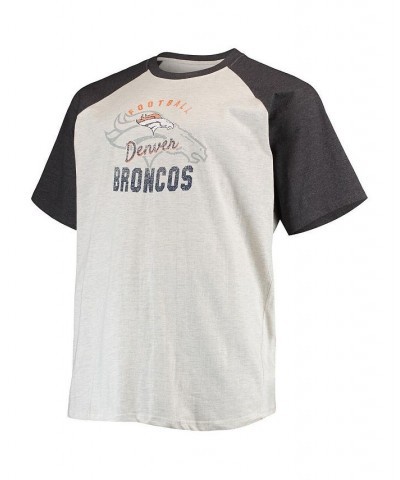 Men's Oatmeal, Heathered Charcoal Denver Broncos Big and Tall Raglan T-shirt $24.74 T-Shirts