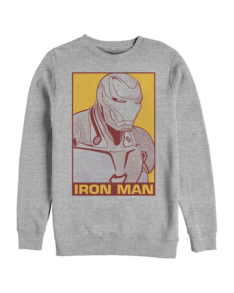 Marvel Men's Avengers Endgame Iron Man Pop Art, Crewneck Fleece Gray $30.79 Sweatshirt