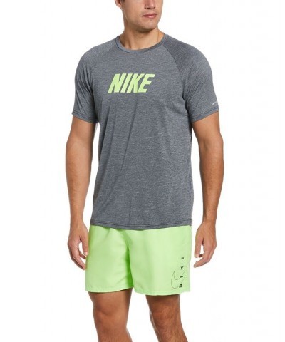 Men's Logo-Graphic Heather Short-Sleeve Hydroguard Water Shirt PD02 $21.93 Swimsuits