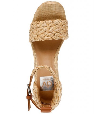 Women's Harriat Braided Espadrille Platform Wedge Sandals Tan/Beige $44.20 Shoes