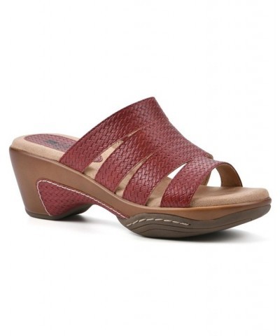 Women's Valora Clog Slide Sandals Brown $31.60 Shoes