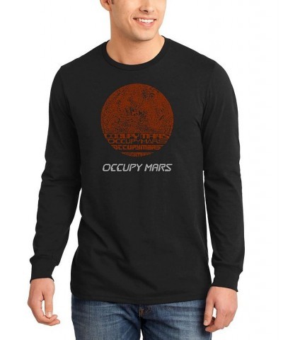 Men's Occupy Mars Word Art Long Sleeve T-shirt Black $18.00 T-Shirts