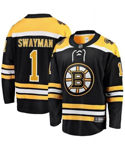 Men's Branded Jeremy Swayman Black Boston Bruins 2017/18 Home Breakaway Replica Jersey $70.30 Jersey