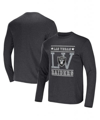 Men's NFL x Darius Rucker Collection by Heathered Charcoal Las Vegas Raiders Long Sleeve T-shirt $20.00 T-Shirts