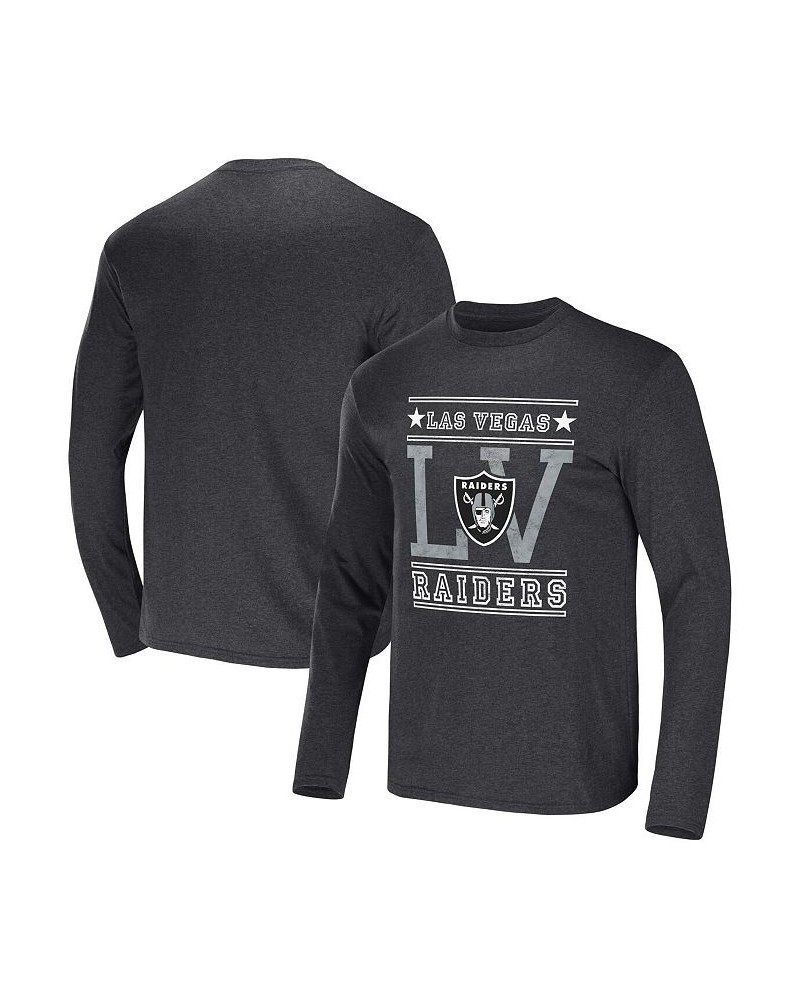 Men's NFL x Darius Rucker Collection by Heathered Charcoal Las Vegas Raiders Long Sleeve T-shirt $20.00 T-Shirts