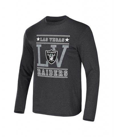 Men's NFL x Darius Rucker Collection by Heathered Charcoal Las Vegas Raiders Long Sleeve T-shirt $20.00 T-Shirts