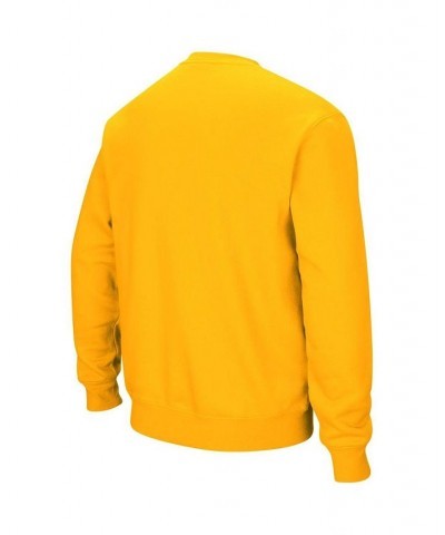 Men's Gold West Virginia Mountaineers Arch & Logo Crew Neck Sweatshirt $34.79 Sweatshirt