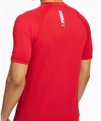 Men's Archive Regular-Fit Short-Sleeve Swim Shirt Red $13.33 Swimsuits