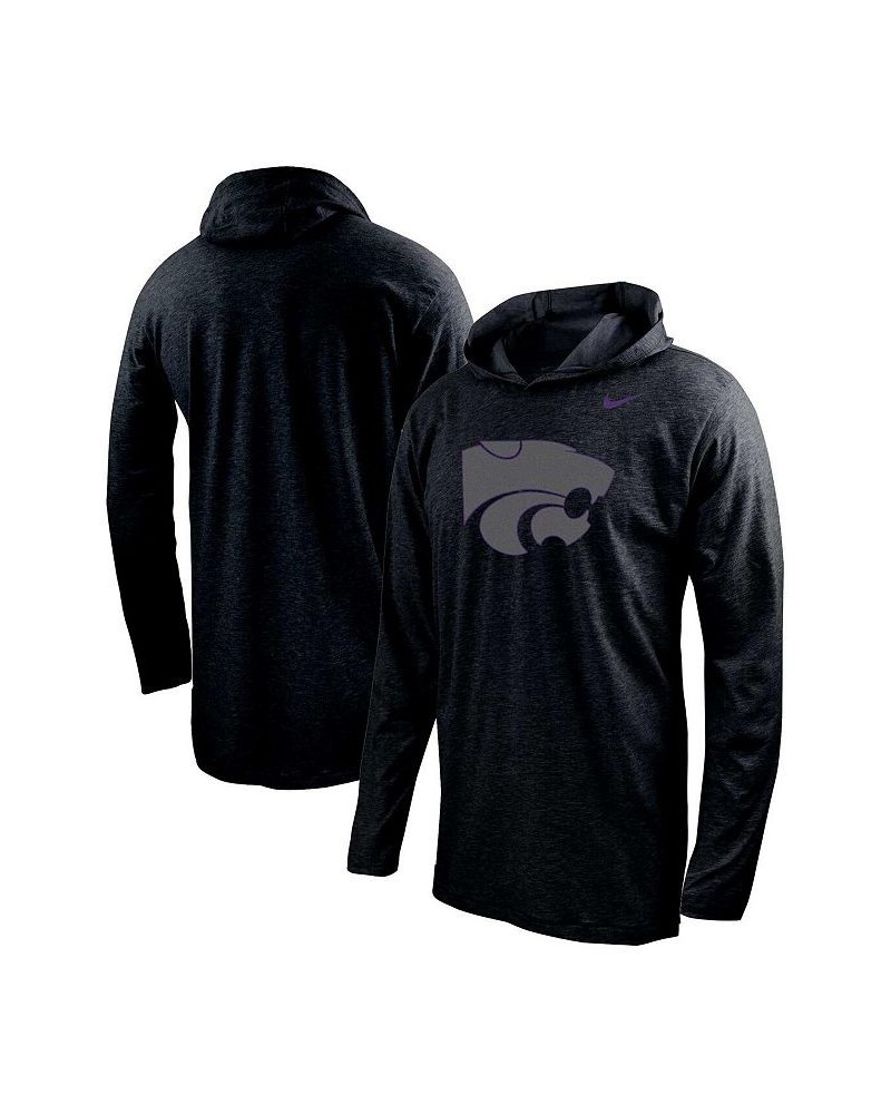 Men's Black Kansas State Wildcats Color Pop Performance Hoodie Long Sleeve T-shirt $33.47 T-Shirts