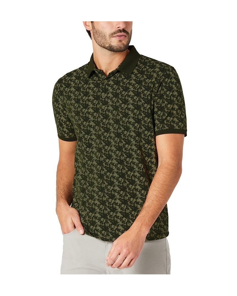 Men's Printed Button Placket Polo Shirt PD04 $30.36 Polo Shirts