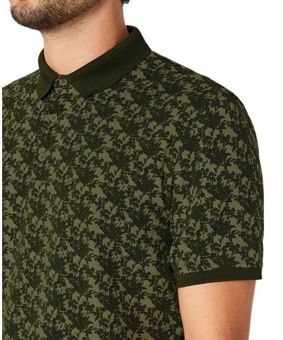 Men's Printed Button Placket Polo Shirt PD04 $30.36 Polo Shirts