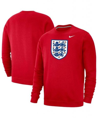 Men's Red England National Team Fleece Pullover Sweatshirt $40.49 Sweatshirt