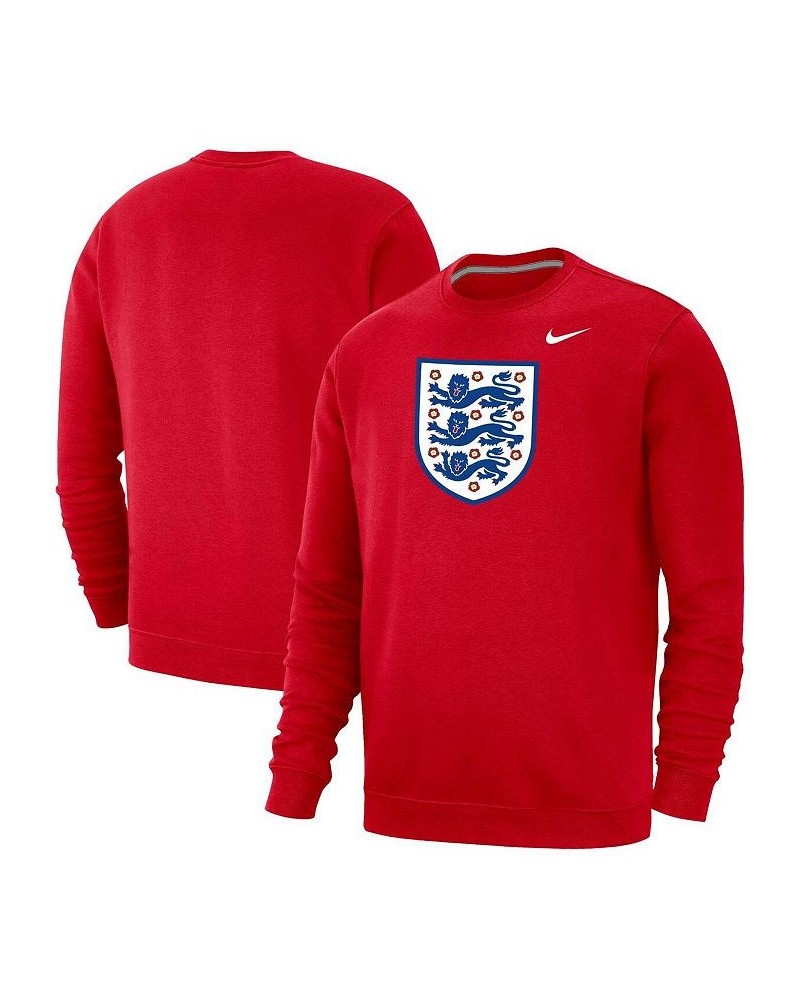 Men's Red England National Team Fleece Pullover Sweatshirt $40.49 Sweatshirt