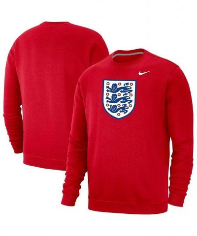 Men's Red England National Team Fleece Pullover Sweatshirt $40.49 Sweatshirt